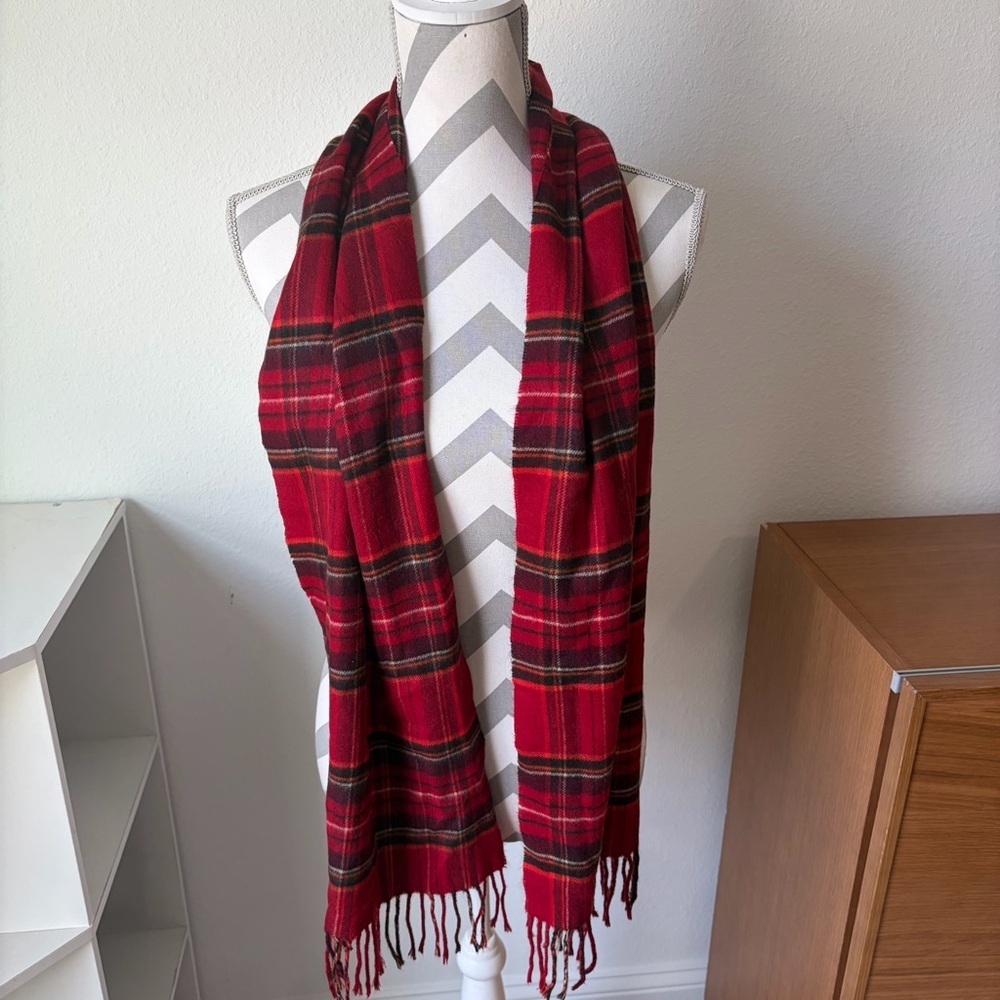 Merona Vibrant Red Tartan‎ Scarf